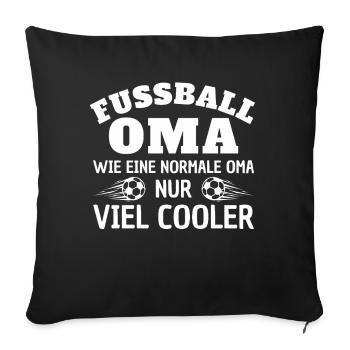 Soccer Granny Much Cooler - Sofa pillowcase 17,3'' x 17,3'' (45 x 45 cm) - black - Front
