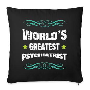 Le meilleur psychiatre du monde - Housse de coussin décorative 45 x 45 cm - noir - Devant