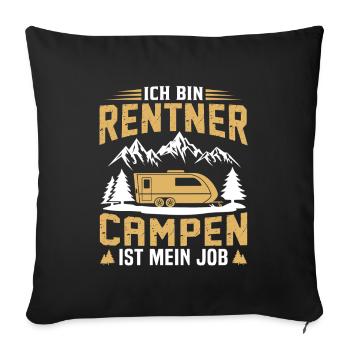 Je suis à la retraite Le camping est mon métier Caravane - Housse de coussin décorative 45 x 45 cm - noir - Devant