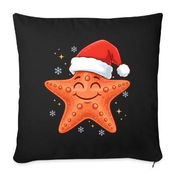 Starfish Christmas - Sofa pillowcase 17,3'' x 17,3'' (45 x 45 cm) - black - Front