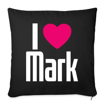 I Love Mark Pinkes Herz Ich liebe Mark - Sofakissenbezug 45 x 45 cm - Schwarz - Vorne