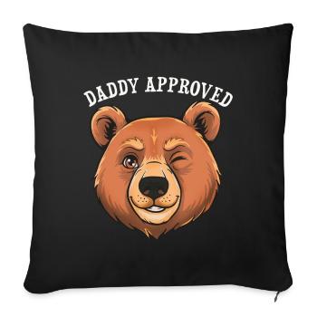 Daddy Approved Wink Bear - Sofa pillowcase 17,3'' x 17,3'' (45 x 45 cm) - black - Front