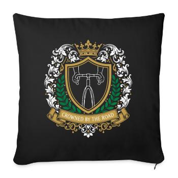 Emblème du blason royal du cyclisme - Housse de coussin décorative 45 x 45 cm - noir - Devant