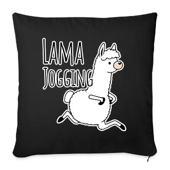 Llama jogging - funny, he jogs like a llama! - Sofa pillowcase 17,3'' x 17,3'' (45 x 45 cm) - black - Front