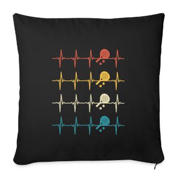 Padel heartbeat retro padel  - Housse de coussin décorative 45 x 45 cm - noir - Devant