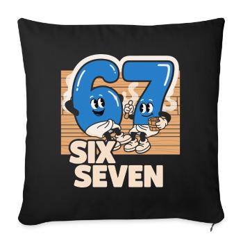 67 Six Seven meme Sauna Spa - Italian Lust - Housse de coussin décorative 45 x 45 cm - noir - Devant