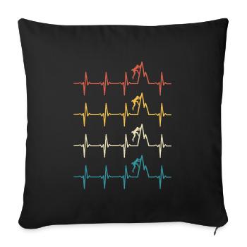 Climbing Heartbeat Climber - Sofa pillowcase 17,3'' x 17,3'' (45 x 45 cm) - black - Front