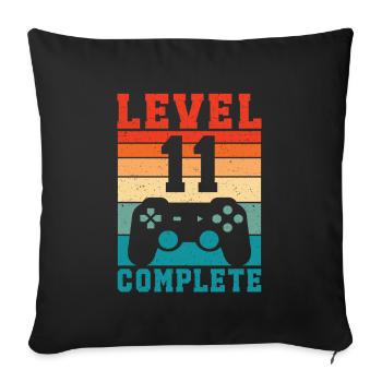 11th Birthday Level 11 Complete 11 Years Gamer - Sofa pillowcase 17,3'' x 17,3'' (45 x 45 cm) - black - Front