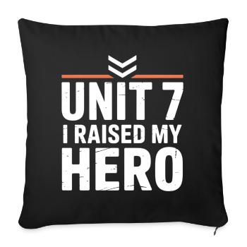 Unité 7 J’ai élevé ma fierté parentale de héros - Housse de coussin décorative 45 x 45 cm - noir - Devant