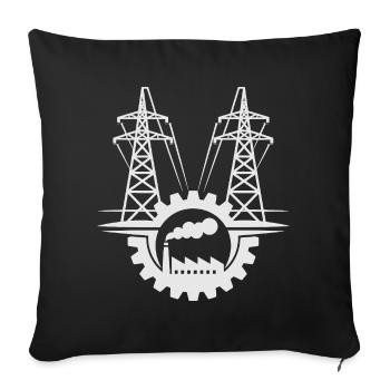 Réseau d’usine en engrenage - Housse de coussin décorative 45 x 45 cm - noir - Devant
