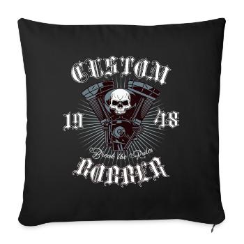 Conception de motos Bobber Chopper - Housse de coussin décorative 45 x 45 cm - noir - Devant