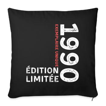1990's vintage typographic style - Sofa pillowcase 17,3'' x 17,3'' (45 x 45 cm) - black - Front