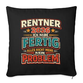 Retraités 2026 J’ai terminé ma retraite - Housse de coussin décorative 45 x 45 cm - noir - Devant