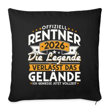 Retraités 2026 - La légende quitte le site - Housse de coussin décorative 45 x 45 cm - noir - Devant