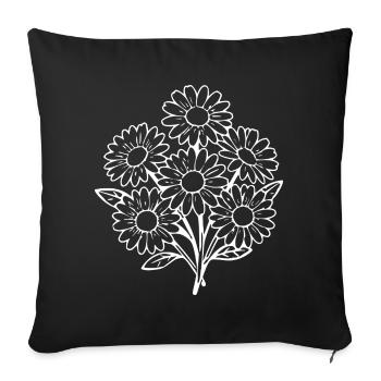 Flower White White Flower Flowers Daisies - Sofa pillowcase 17,3'' x 17,3'' (45 x 45 cm) - black - Front