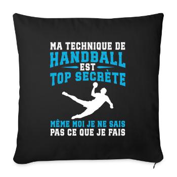 Handball - Housse de coussin décorative 45 x 45 cm - noir - Devant