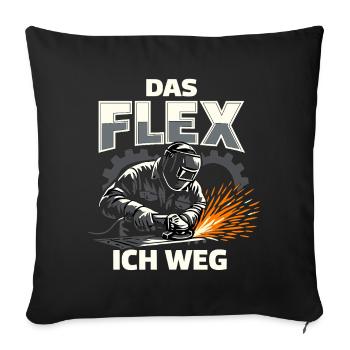 Schweißer Flex Schleifer Lustig Geschenk - Sofakissenbezug 45 x 45 cm - Schwarz - Vorne