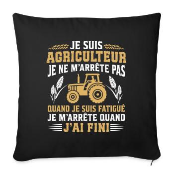 Je suis agriculteur  - Housse de coussin décorative 45 x 45 cm - noir - Devant