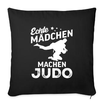 echte maedchen machen judo  - Sofakissenbezug 45 x 45 cm - Schwarz - Vorne
