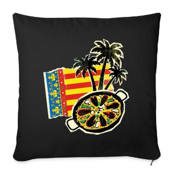 Valencia Palm Paella - Sofa pillowcase 17,3'' x 17,3'' (45 x 45 cm) - black - Front