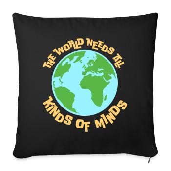 Le monde a besoin de toutes sortes d’esprits inspirants - Housse de coussin décorative 45 x 45 cm - noir - Devant