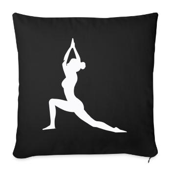Posture de yoga Silhouette Équilibre de la force - Housse de coussin décorative 45 x 45 cm - noir - Devant