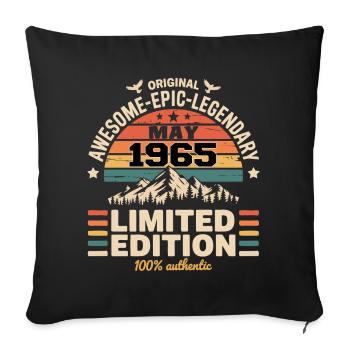 Mai 1965 - May 1965 - Housse de coussin décorative 45 x 45 cm - noir - Devant