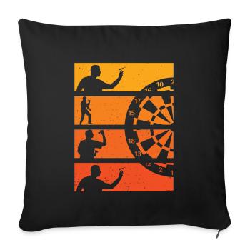 Fléchette Battement De Cœur Joueur Fléchette Darts - Housse de coussin décorative 45 x 45 cm - noir - Devant