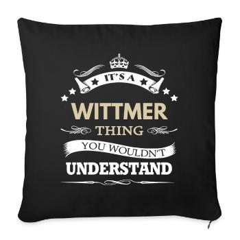 Wittmer, c’est une chose que tu ne comprendrais pas - Housse de coussin décorative 45 x 45 cm - noir - Devant