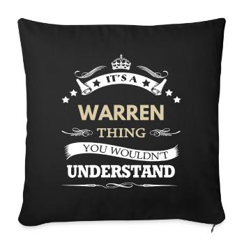 C’est une chose Warren que tu ne comprendrais pas - Housse de coussin décorative 45 x 45 cm - noir - Devant