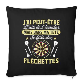  joue aux fléchettes - Housse de coussin décorative 45 x 45 cm - noir - Devant