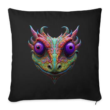 Mystic Toad/Frog/Gecko/Lizzard/Alien - Sofa pillowcase 17,3'' x 17,3'' (45 x 45 cm) - black - Front