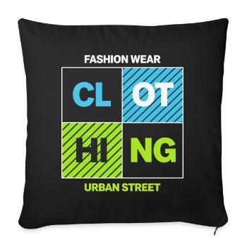 Neon Squares Urban Street Collage - Sofa pillowcase 17,3'' x 17,3'' (45 x 45 cm) - black - Front