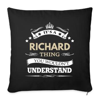 C’est un nom personnalisé à la Richard - Housse de coussin décorative 45 x 45 cm - noir - Devant