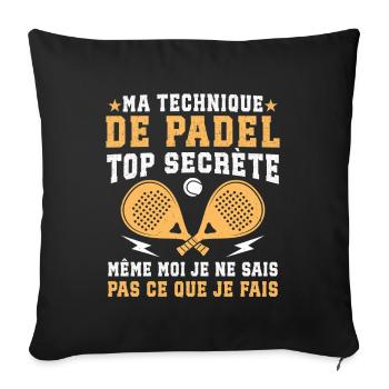 ma technique de padel  - Housse de coussin décorative 45 x 45 cm - noir - Devant