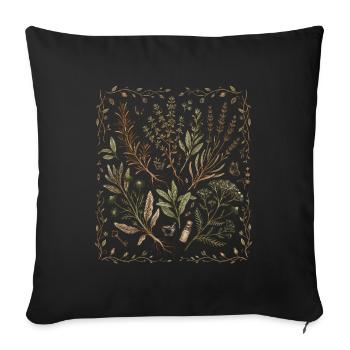 Nature Herbal Medicine - Sofa pillowcase 17,3'' x 17,3'' (45 x 45 cm) - black - Front