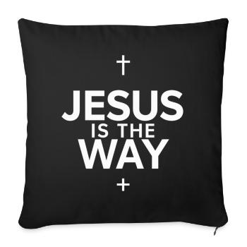 Jésus est la voie - Housse de coussin décorative 45 x 45 cm - noir - Devant