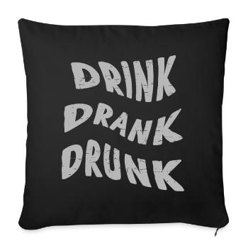 Trio de boissons alcoolisées Texte en détresse - Housse de coussin décorative 45 x 45 cm - noir - Devant
