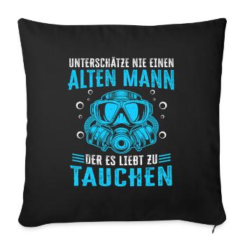 alten Mann der es liebt zu tauchen tauchen - Sofakissenbezug 45 x 45 cm - Schwarz - Vorne