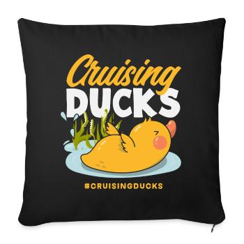 Motifs drôles de canards Citons amoureux de canards - Housse de coussin décorative 45 x 45 cm - noir - Devant