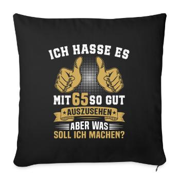 65. Geburtstag Mann Frau 65 Jahre - Sofakissenbezug 45 x 45 cm - Schwarz - Vorne