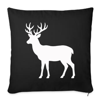 Silhouette de cerf clair de lune - Housse de coussin décorative 45 x 45 cm - noir - Devant