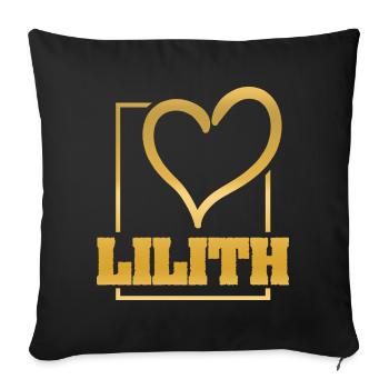 Nom de fille Lilith - Housse de coussin décorative 45 x 45 cm - noir - Devant