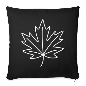 Minimaler Blatt-Umriss - Sofakissenbezug 45 x 45 cm - Schwarz - Vorne