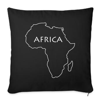 Afrika Linienkarte in Schwarz Weiß - Sofakissenbezug 45 x 45 cm - Schwarz - Vorne