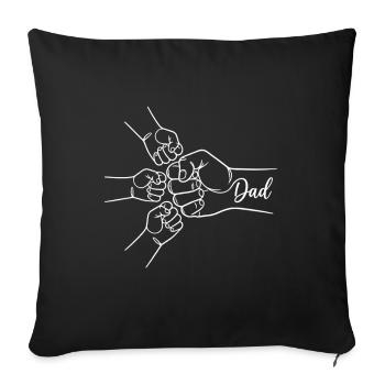 Dad to the power 3 proud dad 3 kids dad of three - Sofa pillowcase 17,3'' x 17,3'' (45 x 45 cm) - black - Front
