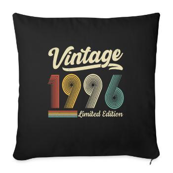Vintage 1996 Limited edition 30. Geburtstag - Sofakissenbezug 45 x 45 cm - Schwarz - Vorne
