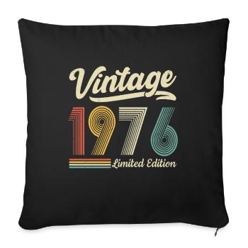 Édition limitée vintage 1976 50e anniversaire - Housse de coussin décorative 45 x 45 cm - noir - Devant