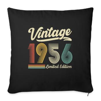 Vintage 1956 Limited Edition 70th Birthday - Sofa pillowcase 17,3'' x 17,3'' (45 x 45 cm) - black - Front