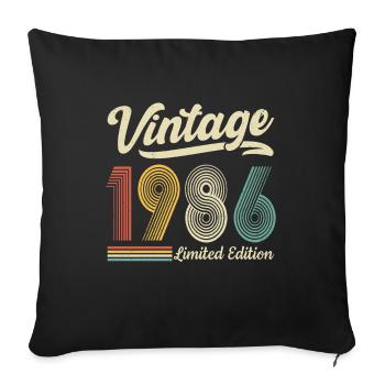 Vintage 1986 Limited edition 40th Birthday - Sofa pillowcase 17,3'' x 17,3'' (45 x 45 cm) - black - Front